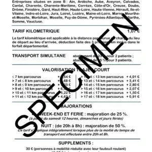 Affiche tarifs VSL