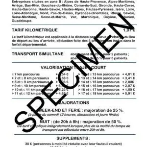 Autocollant tarifs majorés VSL